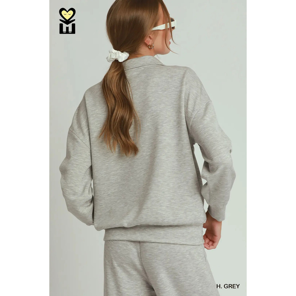 H1034-TP HG Umgee MOHMe Ruffle Drawstring Bottom & Quarter Zip Top Various Sizes - Picture 9 of 12